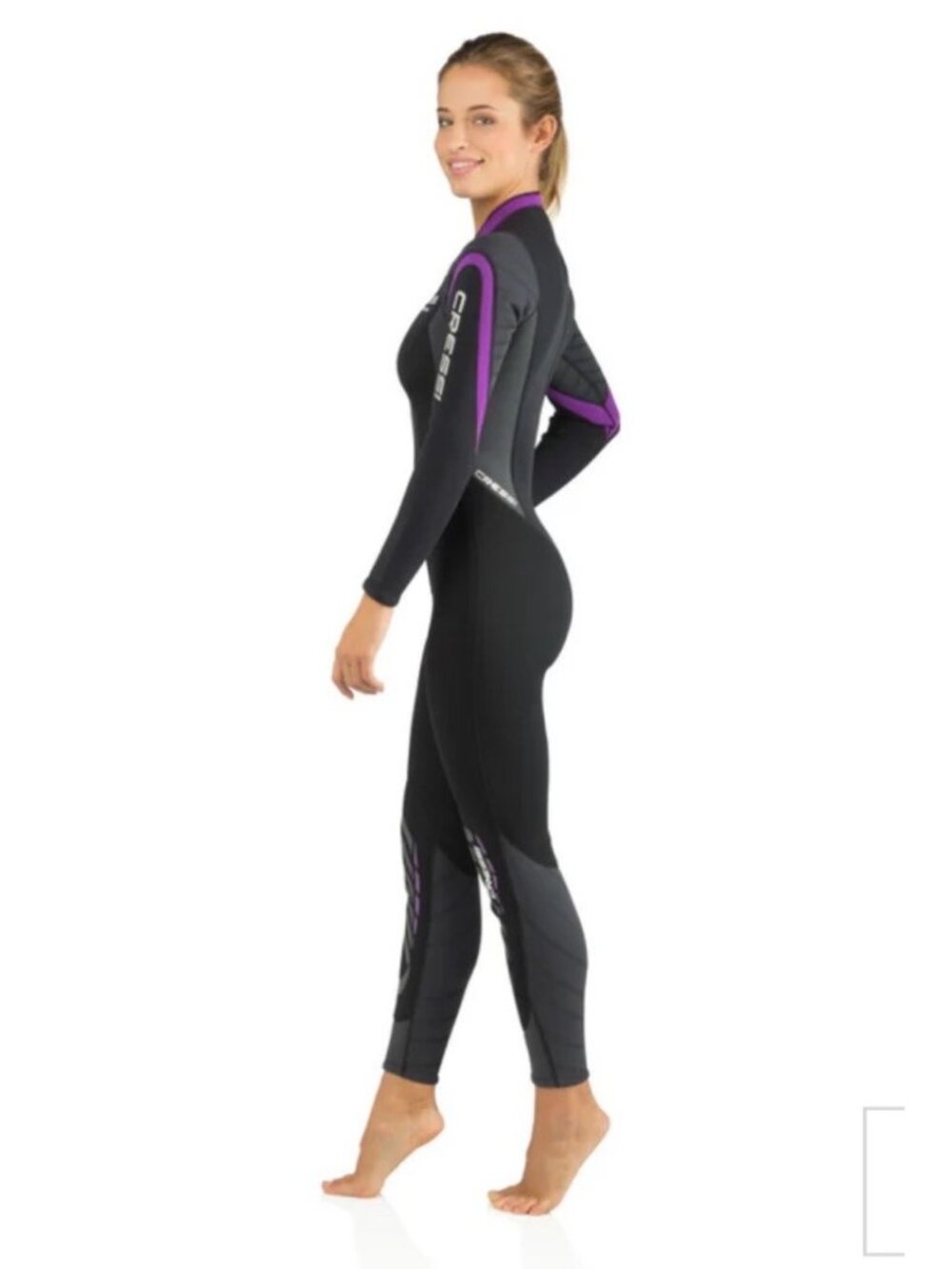 Cressi Bahia Flex 3mm Lady Size XS Black Purple One Piece Full Wetsuit NWT - Picture 4 of 16